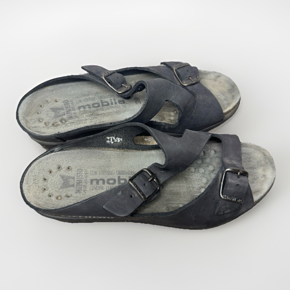 Mephisto Women's Black Adjustable Double-Buckle Sandals - Picture 7 of 8